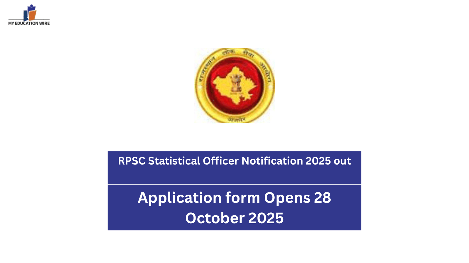 RPSC Statistical Officer Notification 2025 out